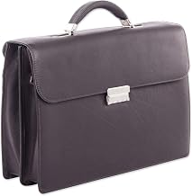 Swiss Mobility Milestone Briefcase, Fits Devices Up to 15.6", Leather, 5 x 5 x 12, Brown