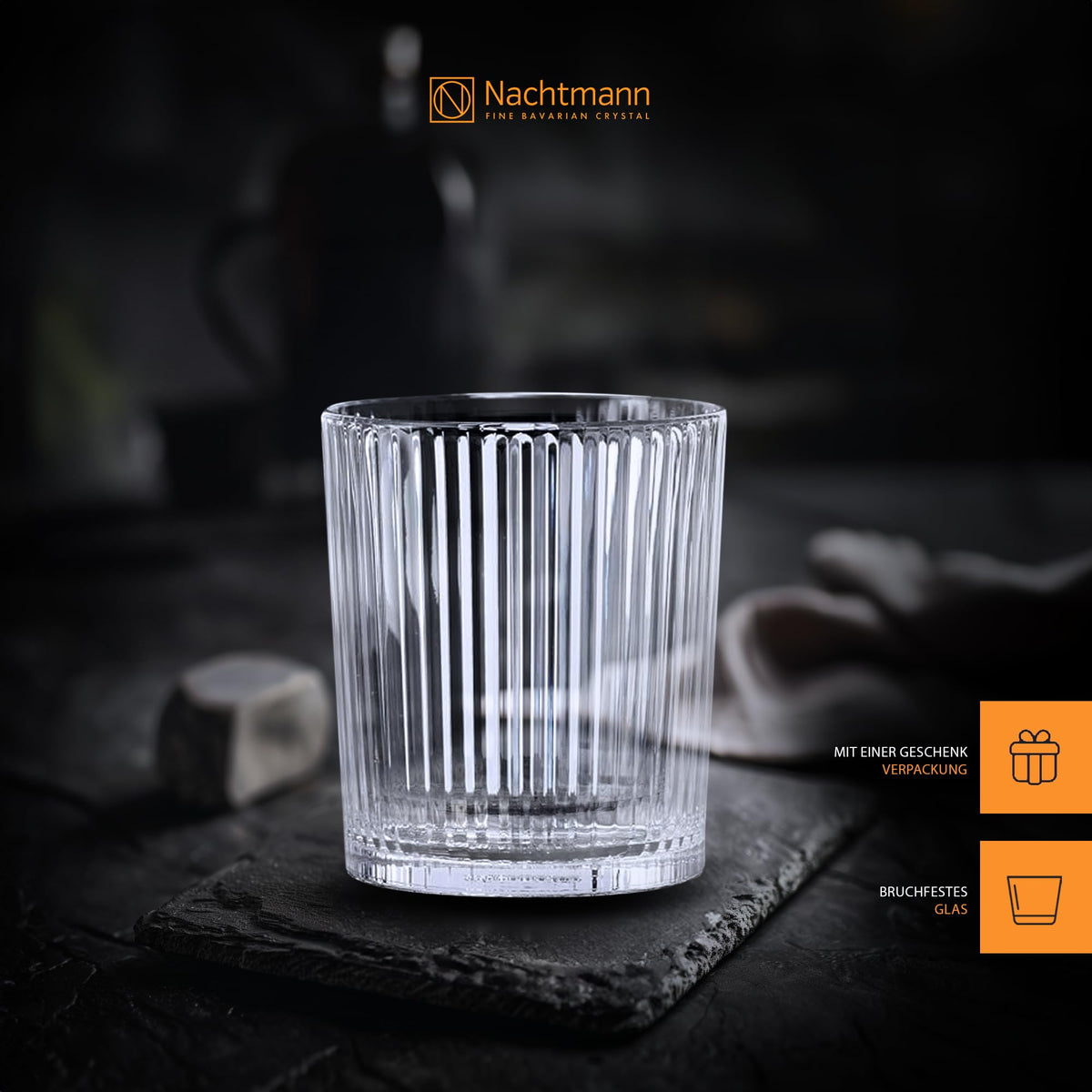 Tumbler Set of by Nachtmann – Medium, 370 milliliters_per_minute, Crystal glass, Clear, Pack of 2