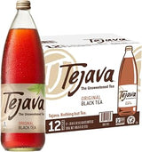Tejava Original Unsweetened Black Iced Tea, 1 Liter, Pack of 12