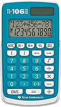Texas Instruments TI-106 II School Calculator, Blue | 2-line display, 4 basic arithmetic types, large coloured buttons, solar and battery powered - ideal for primary school