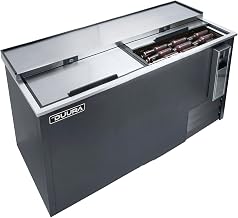 Maxx Cold MXCR65BHC Commercial Bottle Cooler with 2 Stainless Steel Doors and Top 4 Rollers Integrated Bottle Opener and Forced Air Cooling, 17-Cu.Ft., Black