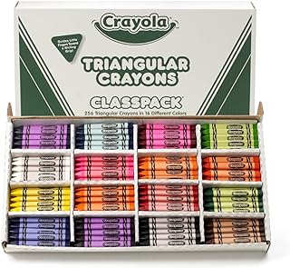 Crayola Triangular Crayon Classpack (256ct), 16 Colors, Bulk Toddler Crayons, Teacher Classroom Must Haves, School Supplies, Preschool & Kindergarten