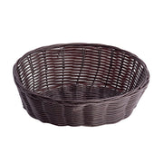 10" x 6-1/2" Brown Oval Woven Plastic Basket by Tablecraft – Polypropylene, Brown, Pack of 12, Model 1476