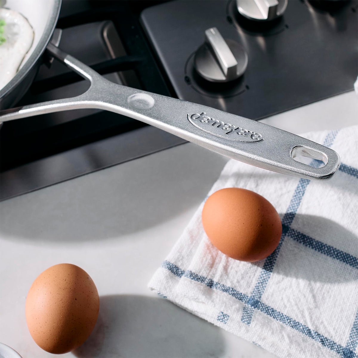 Industry 5 Nanotouch 9.5 Inch Fry Pan by Demeyere – 9.5-inch, 5-Ply Stainless Steel, Stainless Steel, Model 1034626