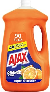 Ultra Liquid Dish Soap, Triple Action, Orange Scent, 90 fl oz | Dish Detergent, Ajax Dish Soap, Dish Liquid, 4x Grease & Stain Fighting, Deep-Cleaning, Soft on Hands, Dishwashing Detergent