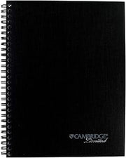 Cambridge Limited Notebook, 9-1/2” x 7-1/4”, 80 Sheet Business/Meeting Notebook, Black, 4 Pack (06982)