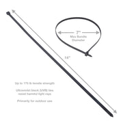Gardner Bender 50 Pack / Uv Black / 24 inch., 175 lb tensile Cable Ties
