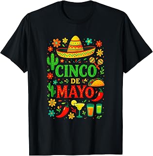 Cinco DE Mayo - Fiesta Taco Hat Cactus Art T-Shirt