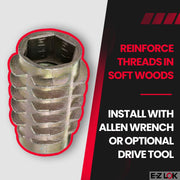E-Z LOK 5/16"-18 Internal Threads, 0.789" / Silver / Tapping(Pack of 50) Threaded Inserts