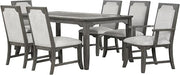 New Classic Furniture Lisbon 7-Piece Wood Rectangle Dining Set in Gray