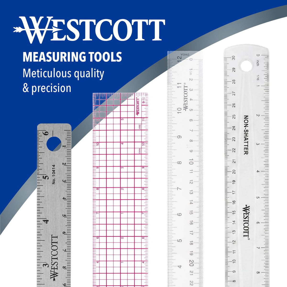 Acrylic Data Highlight Reading Ruler With Tinted Guide by Westcott – 1 Count (Pack of 1), Plastic, Clear, Model 10580