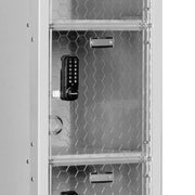Global Industrial 16 Person Clear View Locker – Digital Lock, 72" W x 18" D x 78" H, Gray, Assembled