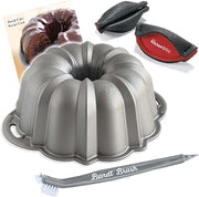 Nordic Ware Platinum Bundt Cake Pan - Cleaning Tool & Pot Holder Set