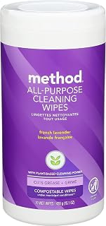 Method All-Purpose Cleaning Wipes, French Lavender, Multi-Surface, Compostable, 70 Count (Pack of 1)