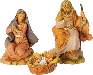 Fontanini by Roman Inc., Centennial Holy Family, 5" Holy Family Collection, Nativity Figure and Accessories, Hand Sculpted and Painted
