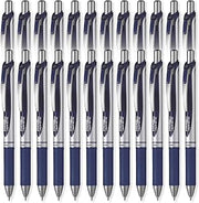 Pentel EnerGel XM BL77 - Retractable Liquid Gel Ink Pen - 0.7mm - 54% Recycled - Navy Blue - Set of 24