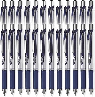 Pentel EnerGel XM BL77 - Retractable Liquid Gel Ink Pen - 0.7mm - 54% Recycled - Navy Blue - Set of 24