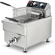 Waring Deep Fryer with 10 lb Capacity & Variable Temperature Control | 10 lb Capacity, Front Mounted Drain Spigot, Two Half-Size Baskets, 10lb of French Fries an Hour, Variable Temperature Control