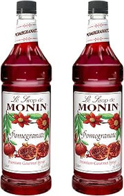 Monin Pomegranate Syrup, Tart and Sweet, Great for Cocktails and Teas, Gluten-Free, Non-GMO (1 Liter, 2-Pack)
