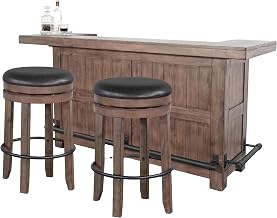 Sunny Designs 80" Traditional Wood Home Bar with Stools