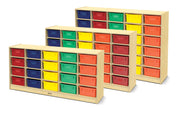 30 Mobile Storage with Colored Tubs by Jonti-Craft – Wood, White, Model 4031JC