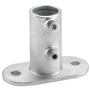 1" Size Rail Flange Pipe Fitting (1.375" Fitting I.D.) by Global Industrial – 2.5"L x 3.75"W x 3.75"H, Galvanized Iron, Gray, Model 798729