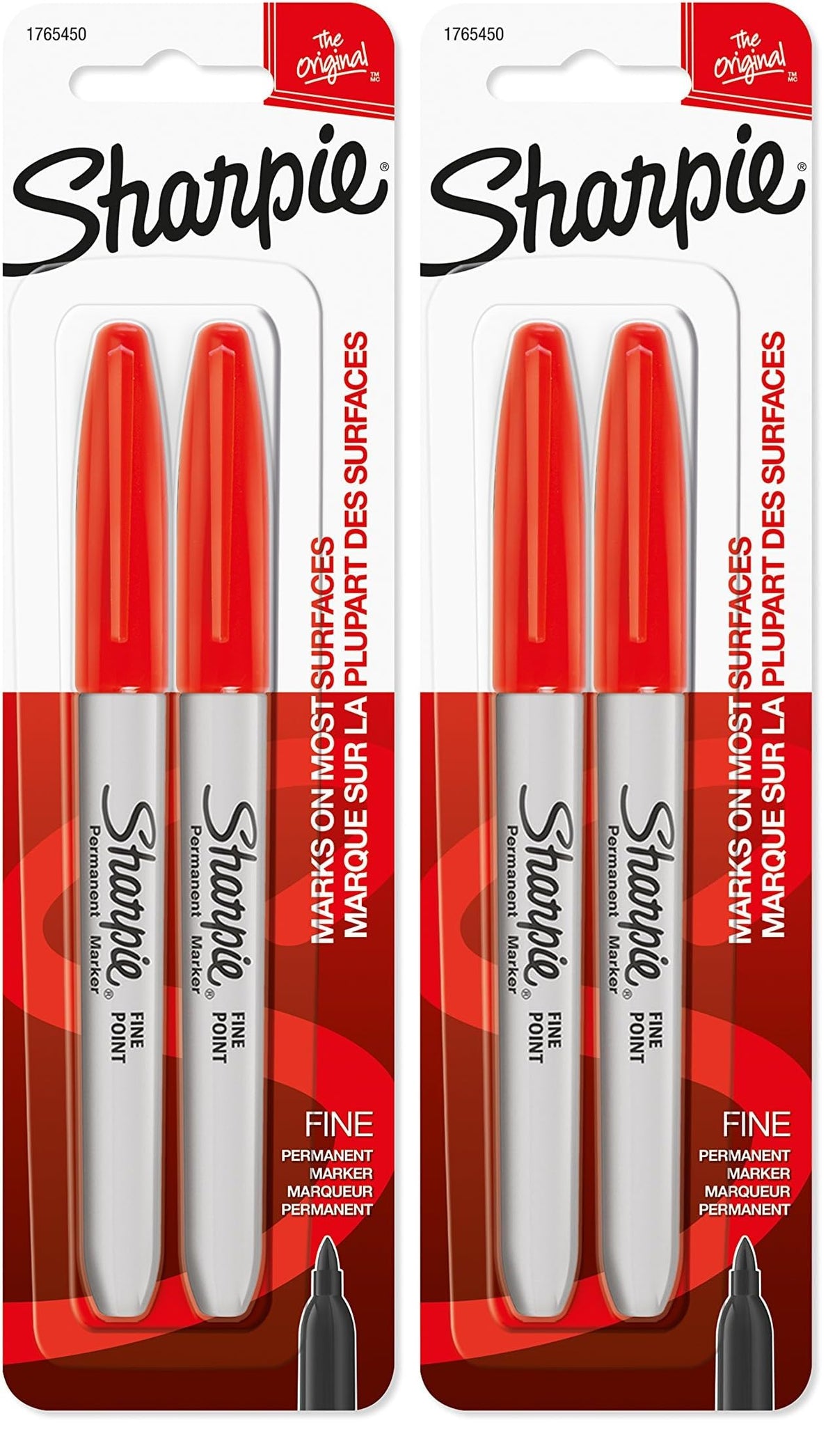 Sharpie 2 Count (Pack of 2) / Red / 1 Permanent Markers
