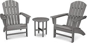 Polywood Nautical 3-Piece Adirondack Chair Set