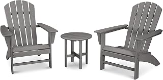 Polywood Nautical 3-Piece Adirondack Chair Set
