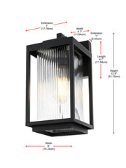 Ludlow One Light Outdoor Wall Sconce Black by Lighting Design – Iron, Black, Model OD308W13BK