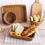 Yarlung Woven Serving Basket, Polypropylene Rectangular Tray, Brown 2 Pack