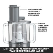 Heavy Duty Food Processor with 6 qt Capacity & Continuous Feed by Waring – 6-Quart, Plastic, Gray, Model FP2200