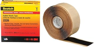 3M Scotch Rubber Mastic Tape 2228, 1 in x 10 ft, Black, 1 Roll