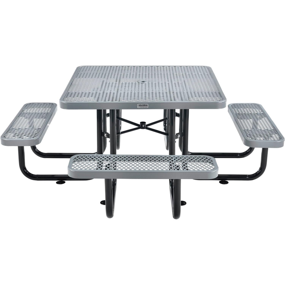 Global Industrial Grey / 81D x 81W x 29.5H in / Industrial Picnic Tables
