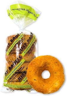 Just Bagels Cheddar Jalapeno Bagels - 8 Packs Of 6 Bagels Per Pack - 48 Total Non-GMO