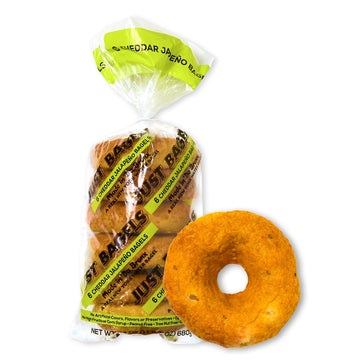 Cheddar Jalapeno Bagels - 8 Packs Of 6 Bagels Per Pack - 48 Total Non-GMO by Just Bagels – 8 Count