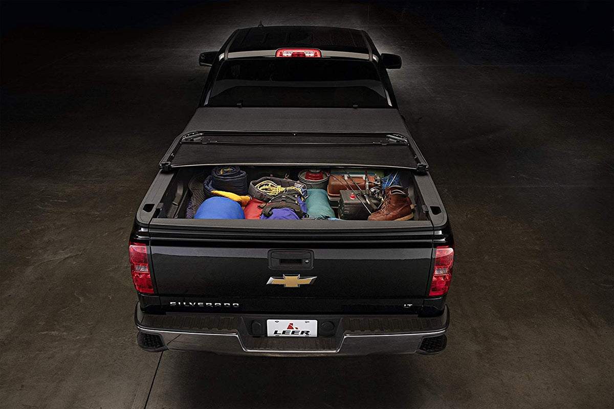 Latitude | Fits 2014-2018 GM Chevy Silverado/GMC Sierra with 6.6 FT Bed | Easy Install by LEER – Vinyl, Black, Model 630170