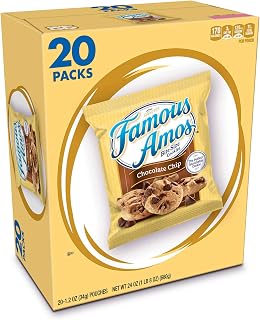 Famous Amos Cookies, Bite Size Chocolate Chip, Single Serve, 1.2 Ounce (Pack of 20)