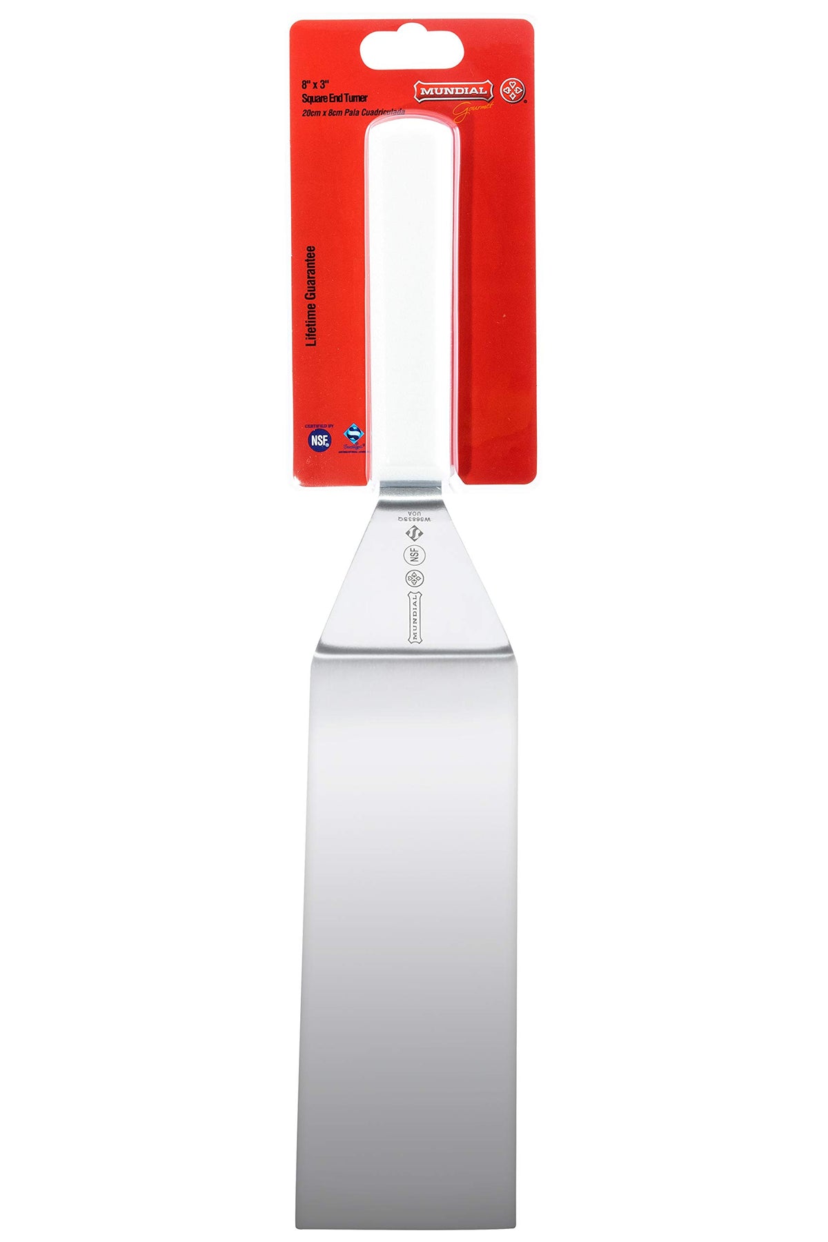 8 x 3 Inch Square End Turner Spatula by Mundial – Medium, White, Model W5683SQ
