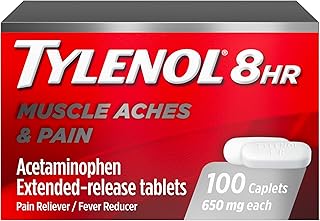 Tylenol 8-Hour Acetaminophen 650 mg Caplets, 100 Count