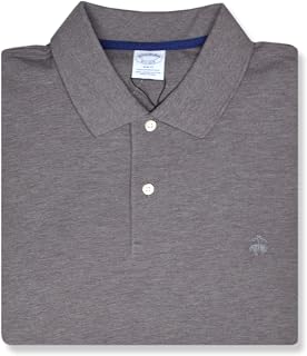 Brooks Brothers Mens Slim Fit Supima Cotton Short Sleeve Monochromatic Polo Shirt, (US, Alpha, X-Large, Regular, Regular, 84956 Heather Brown)