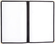 Winco 14" x 8.5" / Double / Black Menu Covers