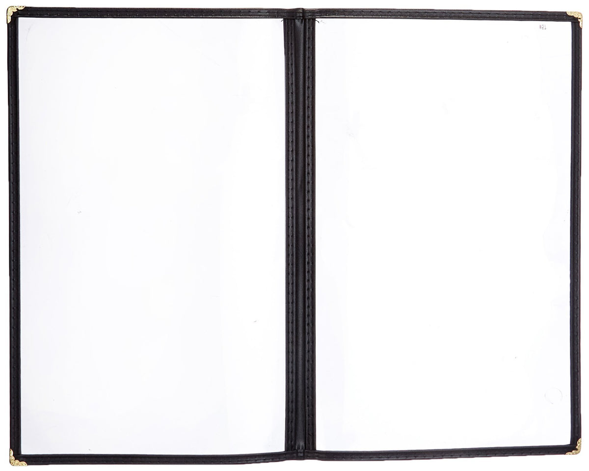 Winco 14" x 8.5" / Double / Black Menu Covers