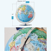 Practical Globe Geographic Globes Metal Stand Stainless Steel Educational Globe 16.5in Diameter Desktop World Globes for Interactive Fun y Decor by POCHY – Model 10478812