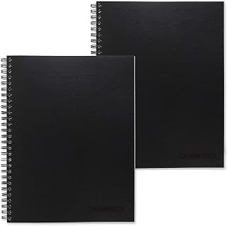 Cambridge Business Notebook, Legal Ruled, 6-1/2" x 9-1/2", Wirebound, Black, 2 Pack (73599)