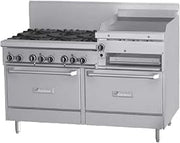 Garland G60-6R24RR Gas Range Restaurant Series 60"W, 6 Burners, 2 Standard Ovens, 24" Raised Grid