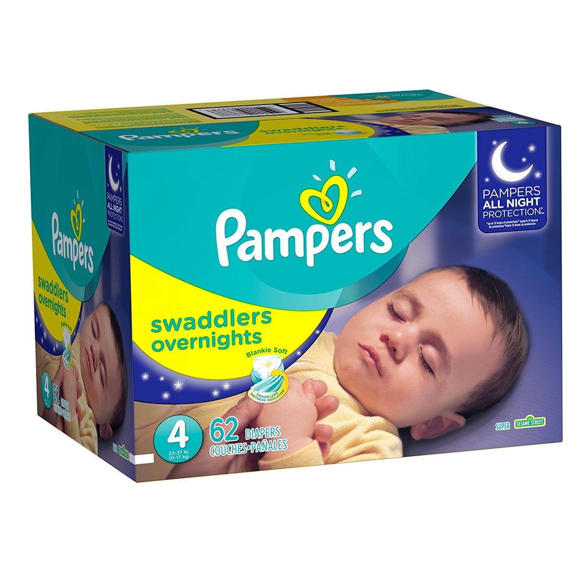 Swaddlers Diapers by Pampers – Size 4 (62 Count), Polypropylene, White, Model 10037000963773