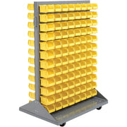 Double-Sided Mobile Rack with (192) Red Bins by Global Industrial – Steel, Gray, Model 550170RD