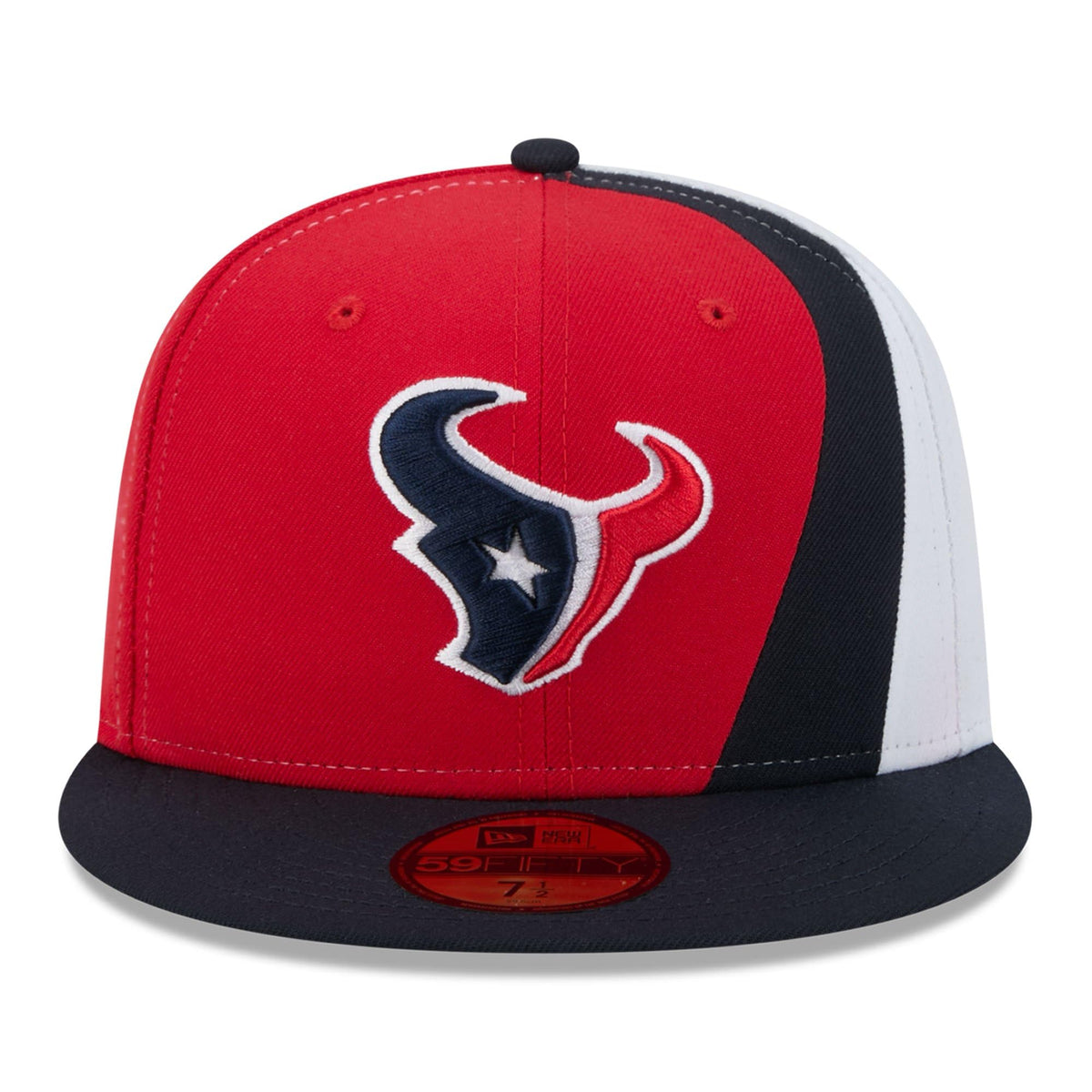 Men's Red/Navy Houston Texans Shock 59FIFTY Fitted Hat by New Era – 7, 100% Polyester, Houston Texans, Red, Model NFL F26 SHOCK 59FIFTY