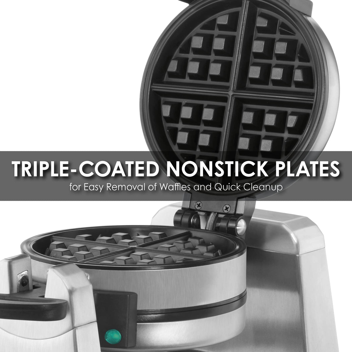 Waring Double Belgian Waffle Maker | 120 V, 1400W / 18x11x12 / Silver Commercial Waffle Makers